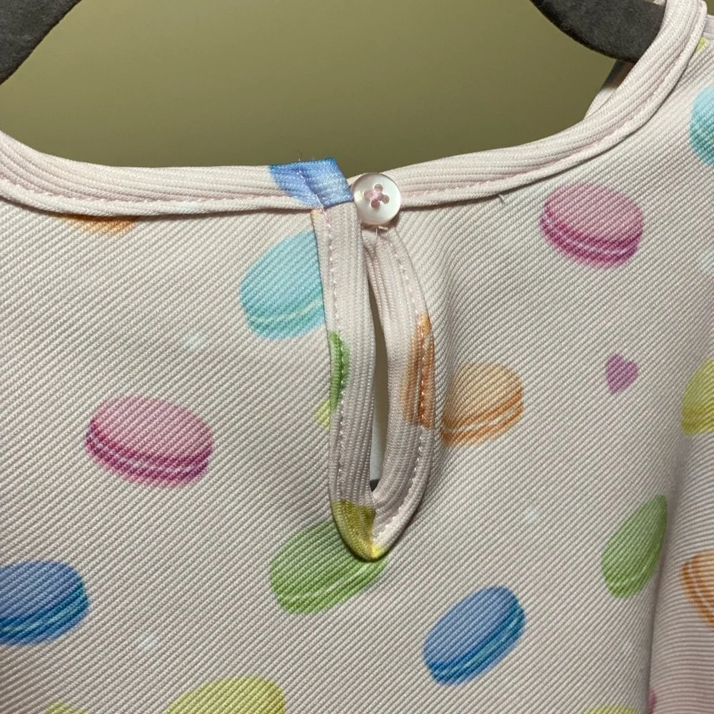 Samara Macaron Print Dress w/ Satin Ribbon 18 Months